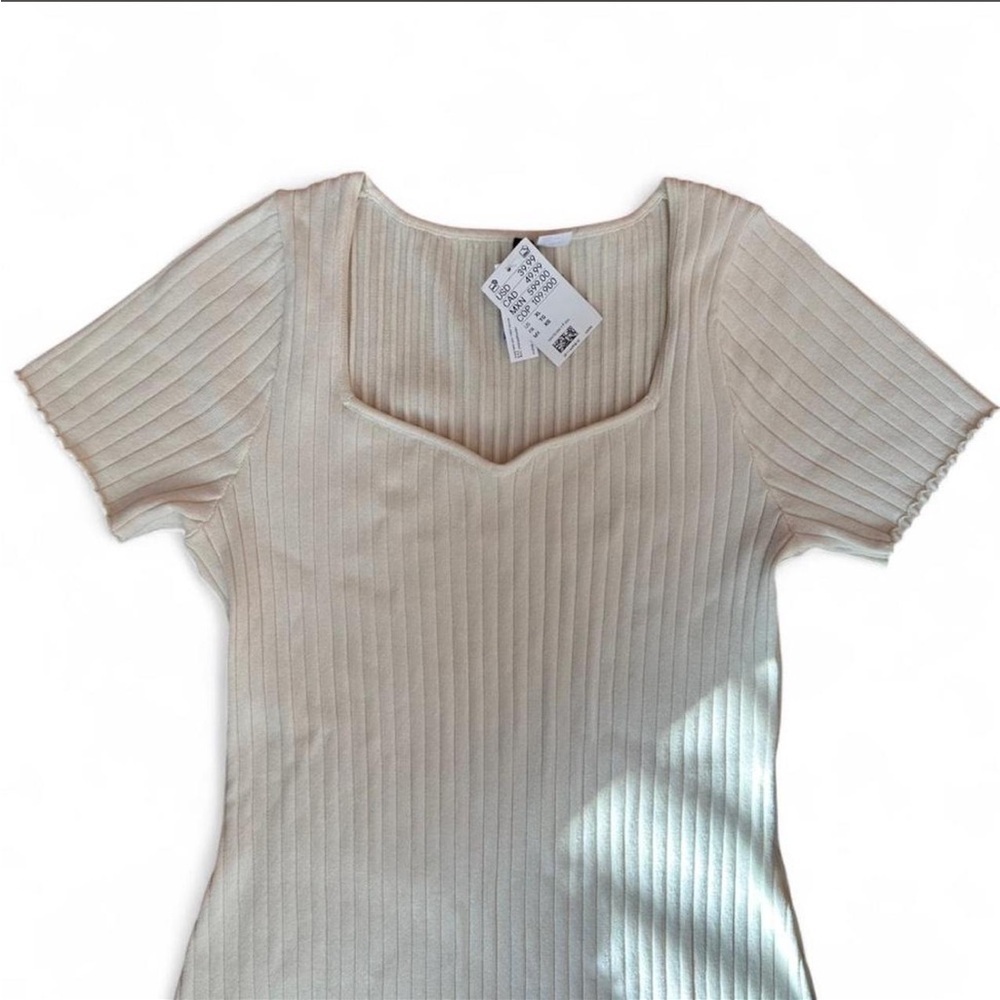 H&M Ribbed Square-Neck Dress